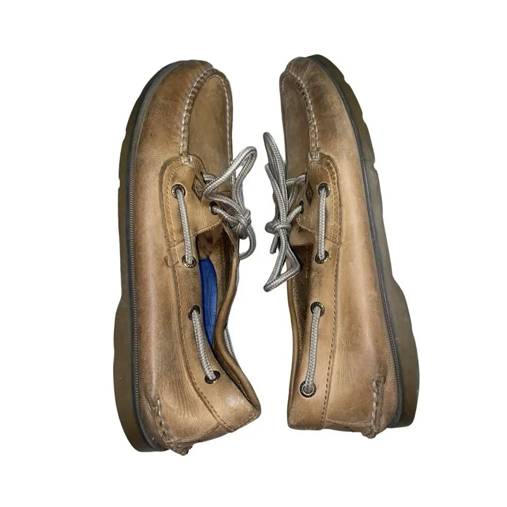 Sperry Top-Sider 0777894 Men's Size 9W Tan Leather Boat Shoes